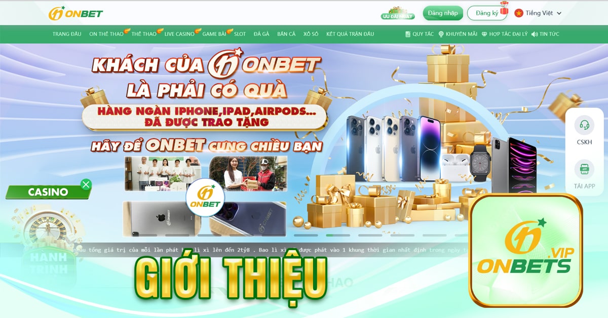 Giao diện hiện đại web Onbet cực đẹp